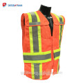 Class 2 Breakaway Expandable Two Tone Orange Adjustable Work Reflective Safety Vest With Pockets And Zipper